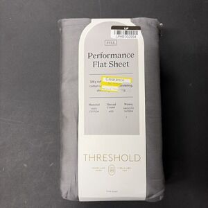 Full 400 Thread Count Performance Flat Sheet Dark Gray Threshold: Cotton 20538